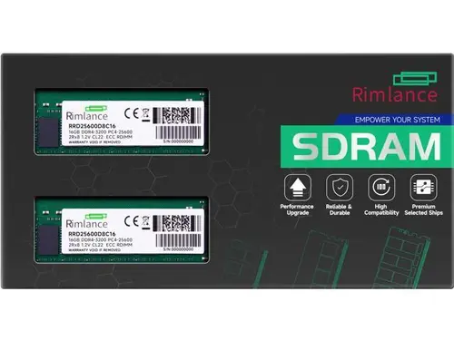 RIMLANCE RAM 32GB(2X16GB) DDR4 3200MHz PC4-25600 2Rx8 1.2V 288-PIN ECC Registered RDIMM Server Memory KIT Compatible with Dell PowerEdge XR11 Rack...