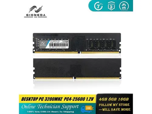 Gioneda DDR4 RAM 8GB/16GB/32GB 3200MHz for Gaming Series Udimm DDR4 for Desktop PC Computer Ram Memory 288 PIN 32GB