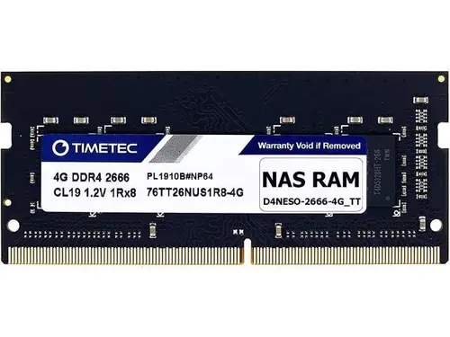Timetec DDR4-2666 4GB Replacement for Synology D4NESO-2666-4G Non-ECC Unbuffered SODIMM (Compatible for RS820RP+, RS820+, DS920+, DS720+, DS420+,...