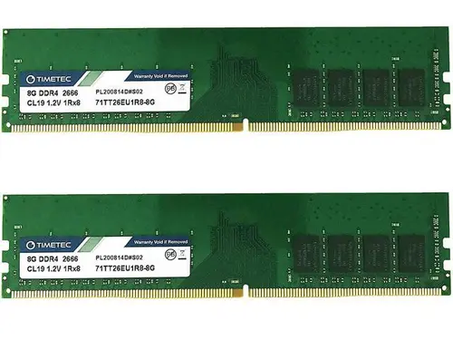 Timetec 16GB KIT (2x8GB) DDR4 2666MHz PC4-21300 Unbuffered ECC 1.2V CL19 1Rx8 288 Pin UDIMM Server Memory RAM Module Upgrade (16GB KIT (2x8GB))
