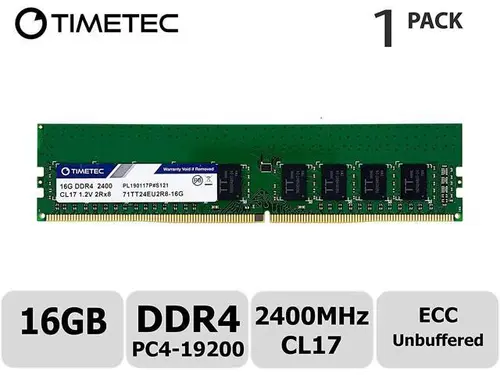 Timetec Hynix IC 16GB for Dell PowerEdge T30 Mini Tower Server DDR4 2400MHz PC4-19200 Unbuffered ECC 1.2V CL17 2Rx8 Dual Rank 288 Pin UDIMM Memory...