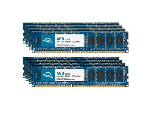 OWC 32GB (8x4GB) DDR3 1866 PC3-14900 CL13 1Rx8 240-pin 1.5V ECC Unbuffered UDIMM Memory RAM Module Upgrade Kit for Select Desktops, Workstations,...