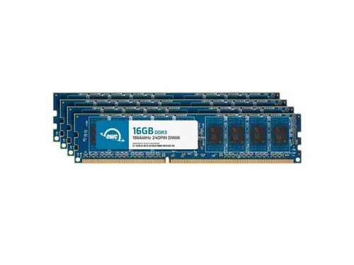 OWC 64GB (4x16GB) DDR3 1866 PC3-14900 CL13 2Rx8 240-pin 1.5V Non-ECC UDIMM Memory RAM Module Kit