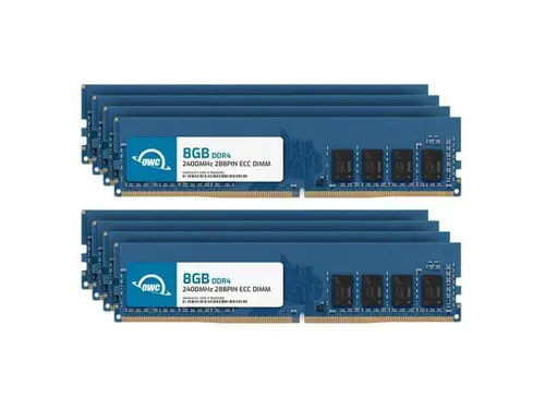 OWC 64GB (8x8GB) DDR4 2400MHZ PC4-19200 CL17 1RX8 ECC Unbuffered UDIMM 1.2V 288-pin Workstation Server Memory RAM