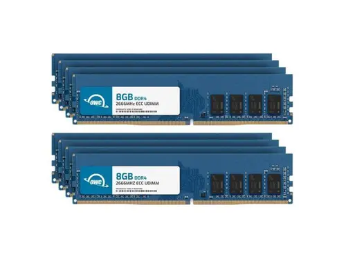 OWC 64GB (8x8GB) DDR4 2666MHz PC4-21300 CL19 1RX8 ECC Unbuffered UDIMM 1.2V 288-pin Workstation Server Memory RAM