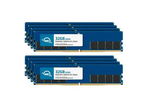 OWC 256GB (8x32GB) DDR5 5600 PC5-44800 CL46 2Rx8 288-pin 1.1V ECC Unbuffered UDIMM Memory RAM Module Upgrade Kit for Select Workstations or Servers