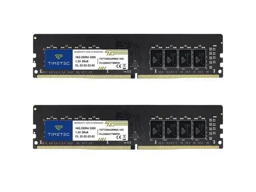 Timetec 32GB KIT (2x16GB) DDR4 3200MHz (PC4-3200AA) PC4-25600 UDIMM Desktop RAM 288-Pin 1.2V CL22 Non-ECC Unbuffered DIMM Memory Module Upgrade