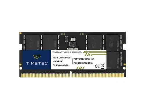 Timetec 16GB DDR5 5600MHz PC5-44800 Unbuffered Non-ECC 1.1V CL46 1Rx8 Single Rank 262Pin SODIMM Laptop Memory RAM Module Upgrade
