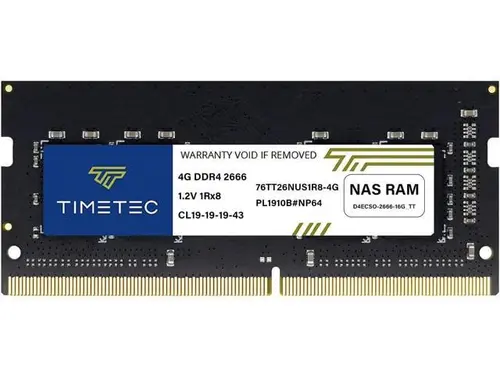 Timetec 4GB DDR4 2666MHz Non-ECC Unbuffered SODIMM Replacement for Synology D4NESO-2666-4G (Compatible for RS820RP+, RS820+, DS920+, DS720+,...