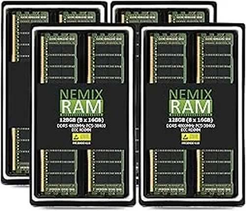 NEMIX RAM NEMIX RAM 128GB (8X16GB) DDR5 4800MHZ PC5-38400 1Rx8 1.1V CL40 288-PIN ECC RDIMM Registered Server Memory KIT Compatible with Dell Precision 5860 Tower Workstation