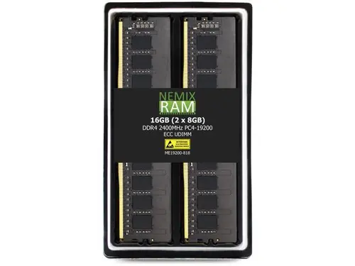 NEMIX RAM 16GB (2X8GB) DDR4 2400MHZ PC4-19200 1Rx8 1.2V 288-PIN ECC UDIMM Unbuffered Memory KIT