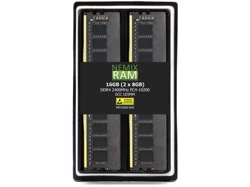 NEMIX RAM 16GB (2X8GB) DDR4 2400MHZ PC4-19200 1Rx8 1.2V 288-PIN ECC UDIMM Unbuffered Memory KIT