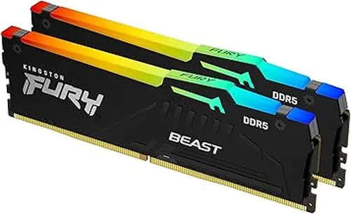 Kingston Kingston FURY Beast RGB 32GB (2x16GB) 6000MT/s DDR5 CL30 Desktop Memory | AMD EXPO | Kit of 2 | KF560C30BBEAK2-32