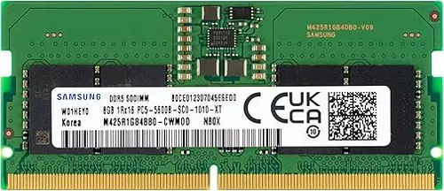 Samsung Samsung 8GB DDR5 5600MHz PC5-44800 CL46 SODIMM 1Rx16 Single Rank 1.1V 262-Pin Laptop RAM Memory M425R1GB4BB0-CWM, 1 Module