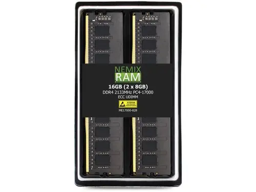 NEMIX RAM 16GB (2X8GB) DDR4 2133MHZ PC4-17000 2Rx8 1.2V 288-PIN ECC Unbuffered UDIMM KIT