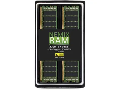 NEMIX RAM 32GB (2X16GB) DDR4 2666MHZ PC4-21300 1Rx4 1.2V 288-PIN ECC RDIMM Registered Server Memory KIT