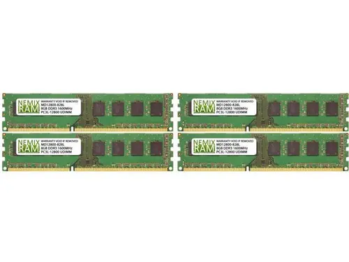 NEMIX RAM 32GB (4X8GB) DDR3 1600MHZ PC3-12800 2Rx8 1.35V 240-PIN Non-ECC UDIMM Unbuffered Desktop Memory KIT