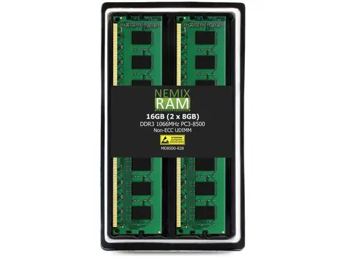 NEMIX RAM 16GB (2X8GB) DDR3 1066MHZ PC3-8500 2Rx8 1.5V 240-PIN Non-ECC UDIMM Unbuffered Desktop Memory KIT