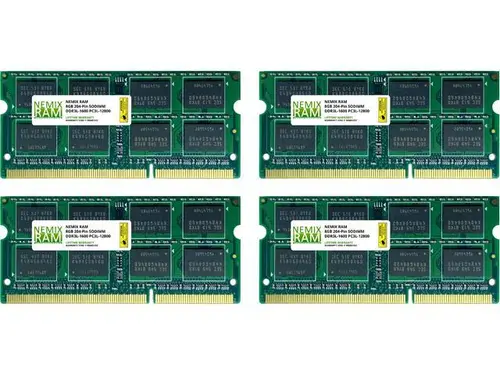 NEMIX RAM 32GB (4X8GB) DDR3 1600MHZ PC3-12800 2Rx8 1.35V 204-PIN Non-ECC SODIMM Laptop PC Memory KIT