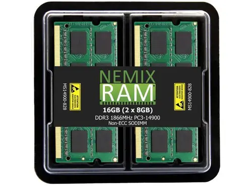 NEMIX RAM 16GB (2X8GB) DDR3 1866MHZ PC3-14900 2Rx8 1.35V 204-PIN Non-ECC SODIMM Laptop PC Memory KIT