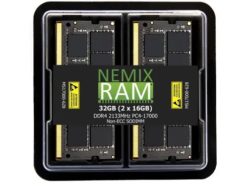 NEMIX RAM 32GB (2X16GB) DDR4 2133MHZ PC4-17000 2Rx8 1.2V 260-PIN Non-ECC SODIMM Laptop PC Memory KIT