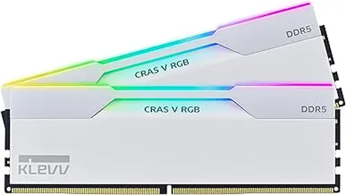 KLEVV CRAS V RGB DDR5 64GB (2x32GB) 6400MHz CL32 SK Hynix A-Die 1.35V Gaming Desktop Ram Memory XMP 3.0 / AMD Expo Ready - White (KD5BGUA80-64A320J)