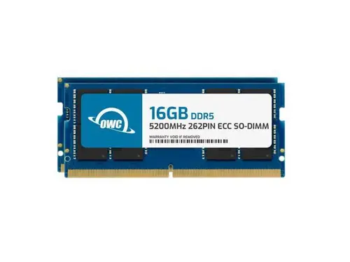 OWC 32GB (2x16GB) DDR5 5200 PC5-41600 CL42 1Rx8 262-pin 1.1V ECC Unbuffered SODIMM Memory RAM Module Upgrade Kit for Select Laptops or All-in-One...