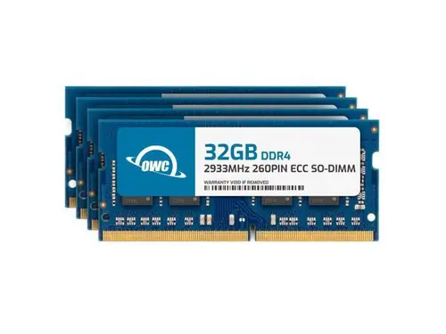 OWC 128GB (4x32GB) DDR4 2933MHz PC4-23400 CL21 2RX8 ECC Unbuffered SODIMM 1.2V 260-pin Memory RAM