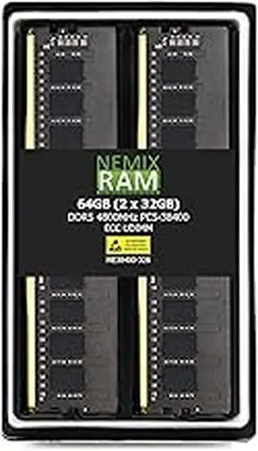 NEMIX RAM NEMIX RAM 64GB (2X32GB) DDR5 4800MHZ PC5-38400 2Rx8 1.1V CL40 288-PIN ECC Unbuffered UDIMM KIT Compatible with ASUS ProArt X670E-CREATOR WiFi Motherboard