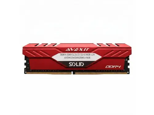 Avexir DDR4 8GB (1x8GB) 3200MHz (PC4-25600) 288-pin CL22 1.2V UDIMM Desktop Memory Module RAM SOLID RED
