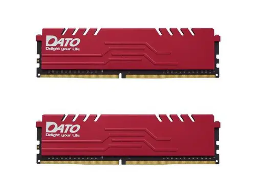 DATO 32GB (2x16GB) DDR4 3200MHz Gaming Desktop RAM, UDIMM, PC4-25600, CL16, 1.35V, 288-Pin, Non-ECC, Heatsink, Red