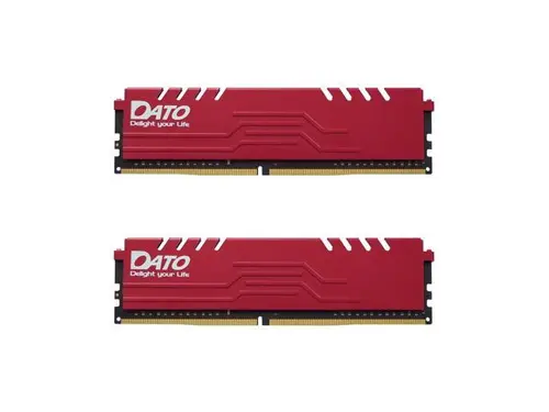 DATO 16GB (2x8GB) DDR4 3200MHz Gaming Desktop RAM, UDIMM, PC4-25600, CL16, 1.35V, 288-Pin, Non-ECC, Heatsink, Red