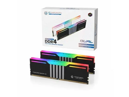 ITEMPOWERS 32GB (2x16GB) DDR4 3200MHz PC4-25600 CL19 RGB Gaming Desktop Memory RAM Kit, 288-Pin UDIMM, Black