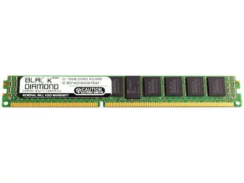 Black Diamond Memory VLP 16GB ECC Registered DDR3 1600 (PC3 12800) Server Memory Model BD16G1600MTR97