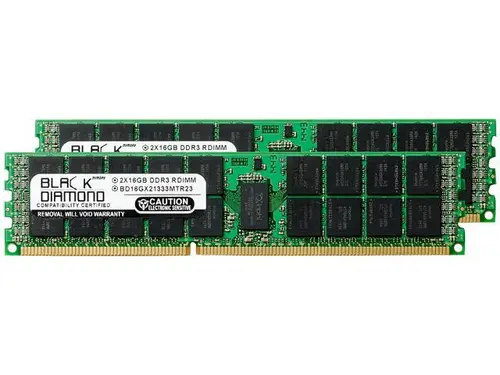 Black Diamond Server Memory 32GB (2 x 16GB) 240-Pin DDR3 SDRAM ECC Registered DDR3 1333 (PC3 10600) Model BD16GX21333MTR23
