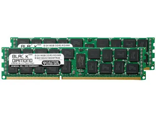 Black Diamond Server Memory 32GB (2 x 16GB) 240-Pin DDR3 SDRAM ECC Registered DDR3 1600 (PC3 12800) Model BD16GX21600MTR26