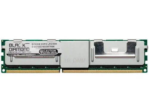 Black Diamond Memory 64GB (2 x 32GB) ECC Load Reduced DDR3 1600 (PC3 12800) Server Memory Model BD32GX21600MTR96