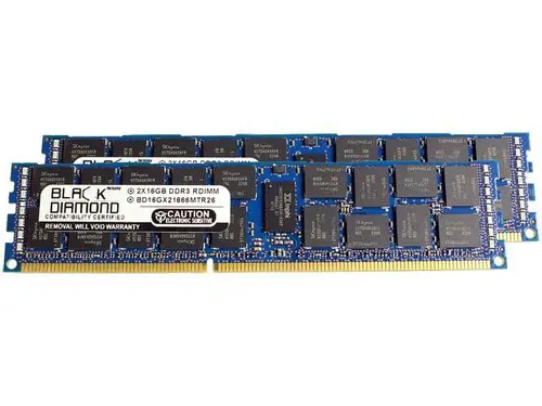 Black Diamond Memory 32GB (2 x 16GB) ECC Registered DDR3 1866 (PC3 14900) Server Memory Model BD16GX21866MTR26