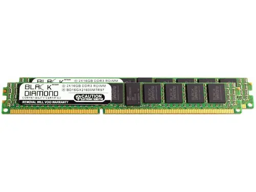 Black Diamond Memory VLP 32GB (2 x 16GB) ECC Registered DDR3 1600 (PC3 12800) Server Memory Model BD16GX21600MTR97