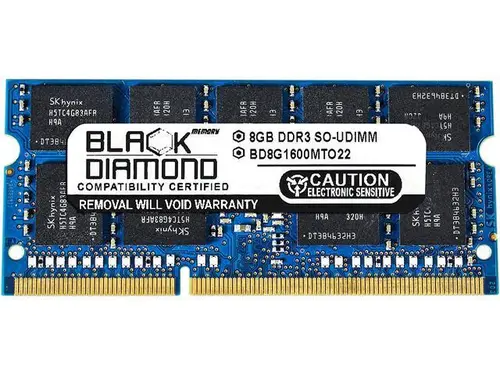 Black Diamond Memory 8GB ECC Unbuffered DDR3 1600 (PC3 12800) Server Memory Model BD8G1600MTO22