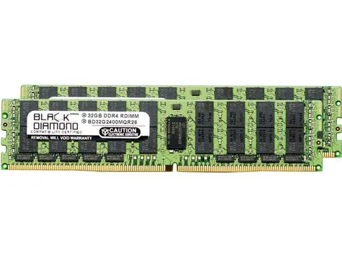Black Diamond Memory 64GB (2 x 32GB) ECC Registered DDR4 2400 (PC4 19200) Server Memory Model BD32GX22400MQR26