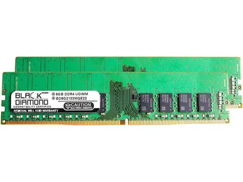 Black Diamond Memory 16GB (2 x 8GB) ECC Unbuffered DDR4 2133 (PC4 17000) Server Memory Model BD8GX22133MQE22