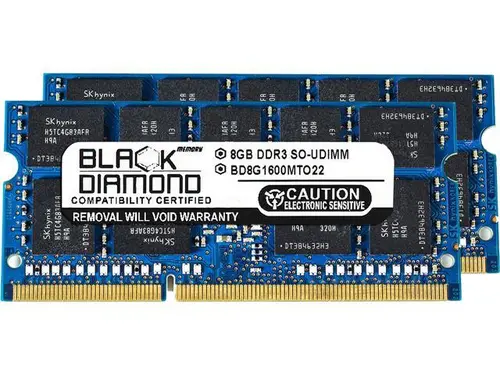 Black Diamond Memory 16GB (2 x 8GB) ECC Unbuffered DDR3 1600 (PC3 12800) Server Memory Model BD8GX21600MTO22