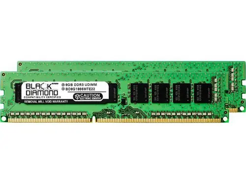 Black Diamond Memory 16GB (2 x 8GB) ECC DDR3 1866 (PC3 14900) Server Memory Model BD8GX21866MTE22