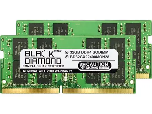 Black Diamond Memory 64GB (2 x 32GB) 260-Pin DDR4 SO-DIMM DDR4 2400 (PC4 19200) Laptop Memory Model BD32GX22400MQN28