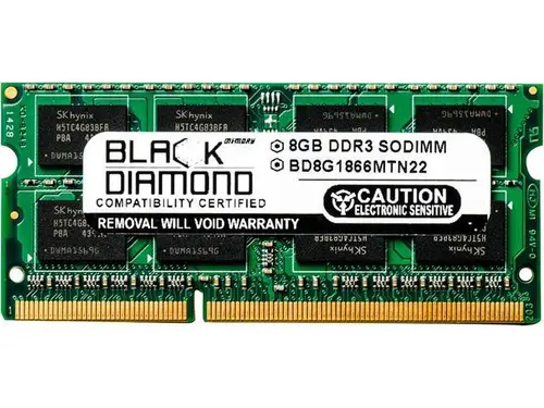 Black Diamond Memory 8GB 204-Pin DDR3 SO-DIMM DDR3 1866 (PC3 14900) Notebook Memory Model BD8G1866MTN22