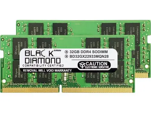 Black Diamond Memory 64GB (2 x 32GB) 260-Pin DDR4 SO-DIMM DDR4 2933 (PC4 23400) Laptop Memory Model BD32GX22933MQN28