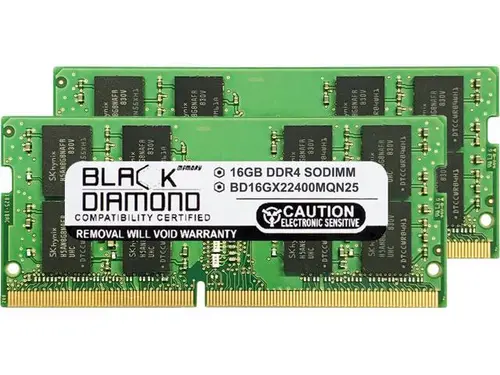 Black Diamond Memory 32GB (2 x 16GB) 260-Pin DDR4 SO-DIMM DDR4 2400 (PC4 19200) Laptop Memory Model BD16GX22400MQN25