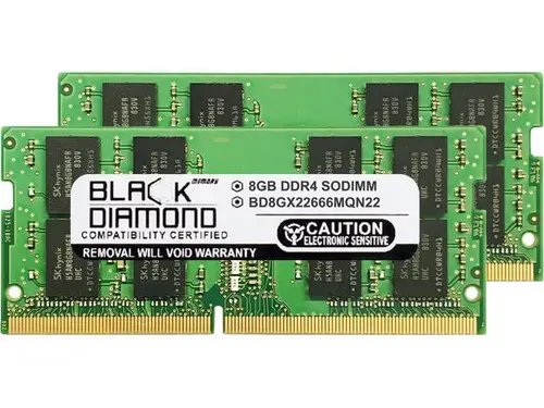 Black Diamond Memory 16GB (2 x 8GB) 260-Pin DDR4 SO-DIMM DDR4 2666 (PC4 21300) Laptop Memory Model BD8GX22666MQN22