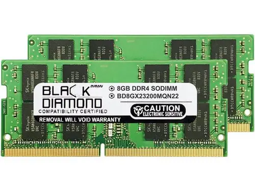 Black Diamond Memory 16GB (2 x 8GB) 260-Pin DDR4 SO-DIMM DDR4 3200 (PC4 25600) Laptop Memory Model BD8GX23200MQN22